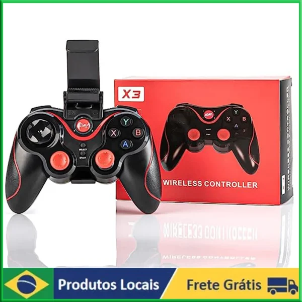 X3 controlador de jogo sem fio, bluetooth 3.0, para pc, telefone celular, tablet, switch, ps3, acessórios