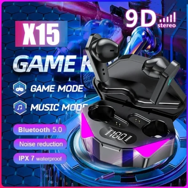 Fone De Ouvido Sem Fio X15 TWS, Fone De Ouvido Bluetooth, Fone De Baixa Latência, Fone De Ouvido Para Jogos, Xiaomi, iPhone, 65ms, 5.3 - Image 2