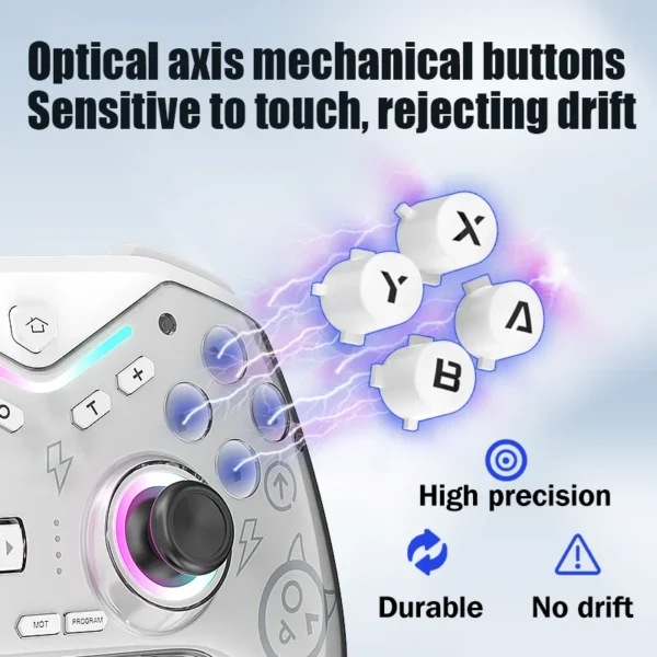 Gamepad Bluetooth sem fio para Switch Pro, Controlador, Joystick, Consola de Jogos, Punho de 6 Eixos, Efeito Hall, PC, Android, IOS - Image 5
