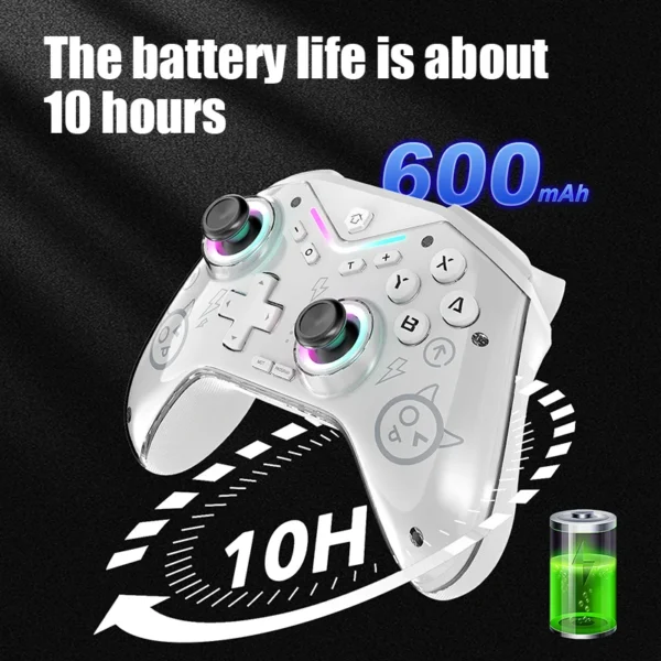 Gamepad Bluetooth sem fio para Switch Pro, Controlador, Joystick, Consola de Jogos, Punho de 6 Eixos, Efeito Hall, PC, Android, IOS - Image 6